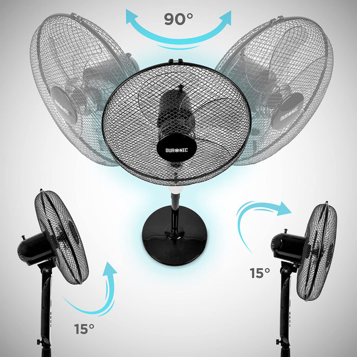 Zoomgoods Pedestal Fan FN65, Stand Up Remote Control Fan, Floor Standing Cooling 16 Inch Fan, 5 Blade Oscillating Air Cooler for Summer, 3 Speed, Timer