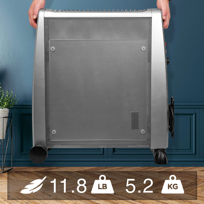 Zoomgoods Electric Heaters HV101 SR Oil Free Convection Heater 2500W Micathermic Panel Heater Portable Mica Heater Electrical Heaters for Heating Up Homes, Bedrooms, Offices & Garage Spaces