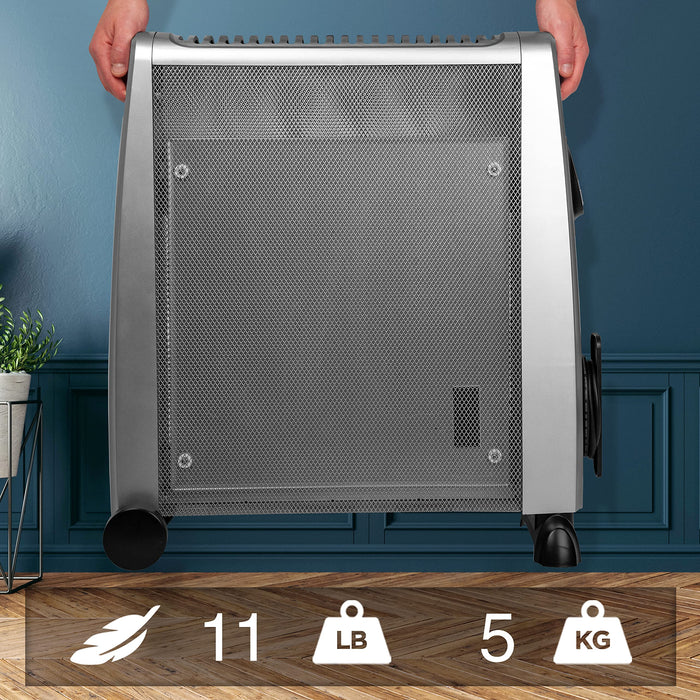 Zoomgoods Electric Heater HV102 SR Oil Free Convection Heaters, Micathermic Panel Heaters with Remote, Portable Mica Panel Heater for Heating up Homes, Bedrooms, Offices & Garage Spaces