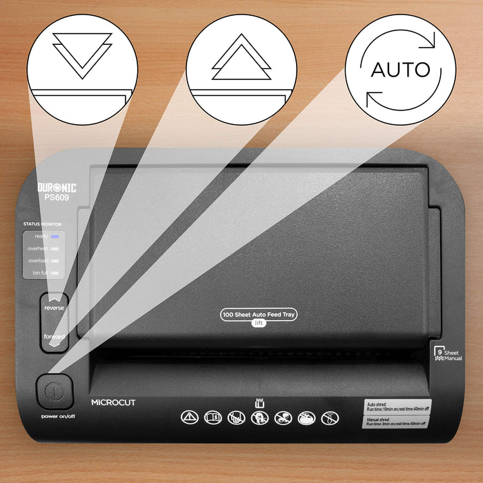 Zoomgoods Cross Cut Paper Shredder PS609, Shred 9 Sheet Heavy Duty Small Electric Shredders, Data Shredding Machine for Home Use, Office, Shreds Papers, Credit Cards, Envelopes, Documents - Black, P4