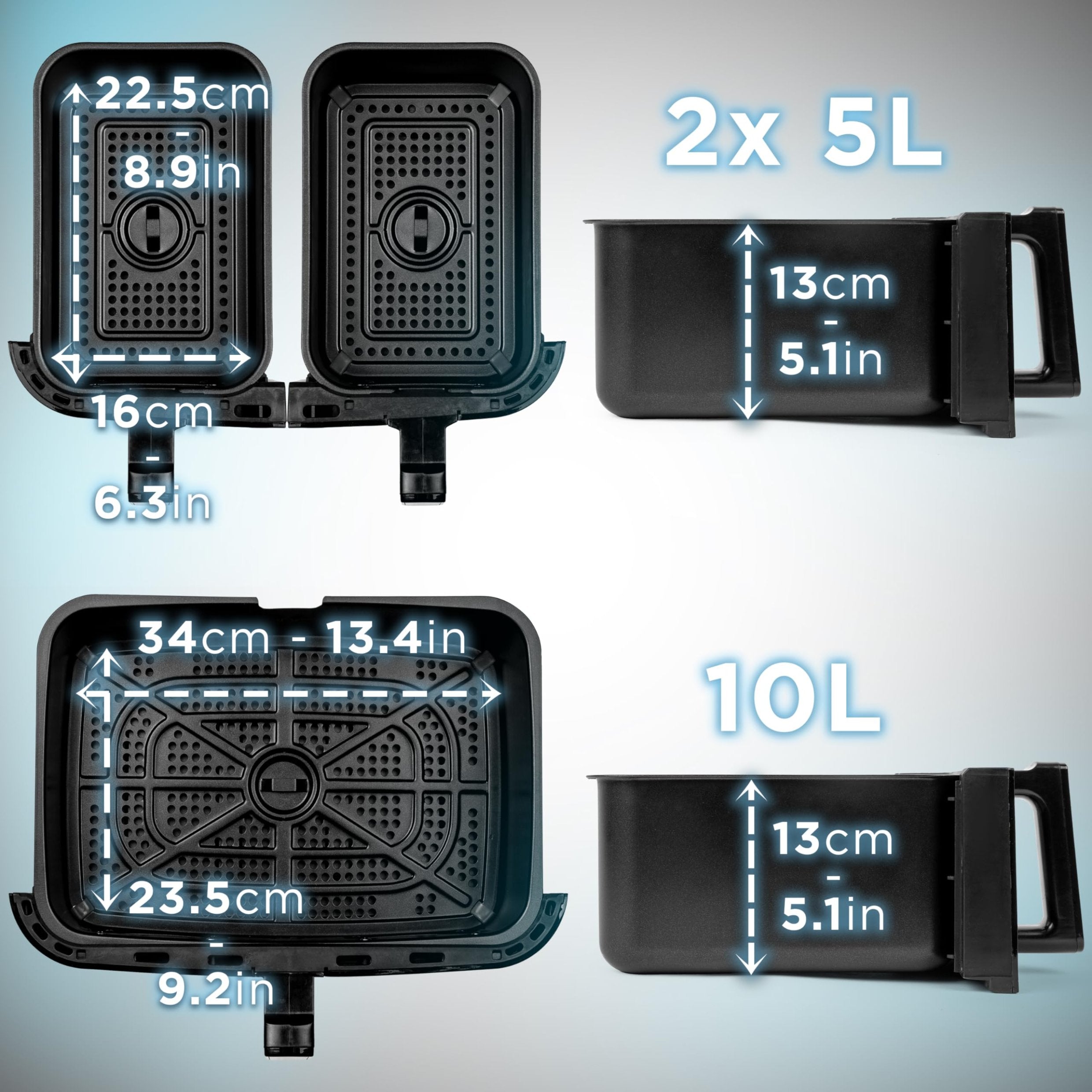 Zoomgoods AF34 BG 2 drawer air fryer for oil-free cooking