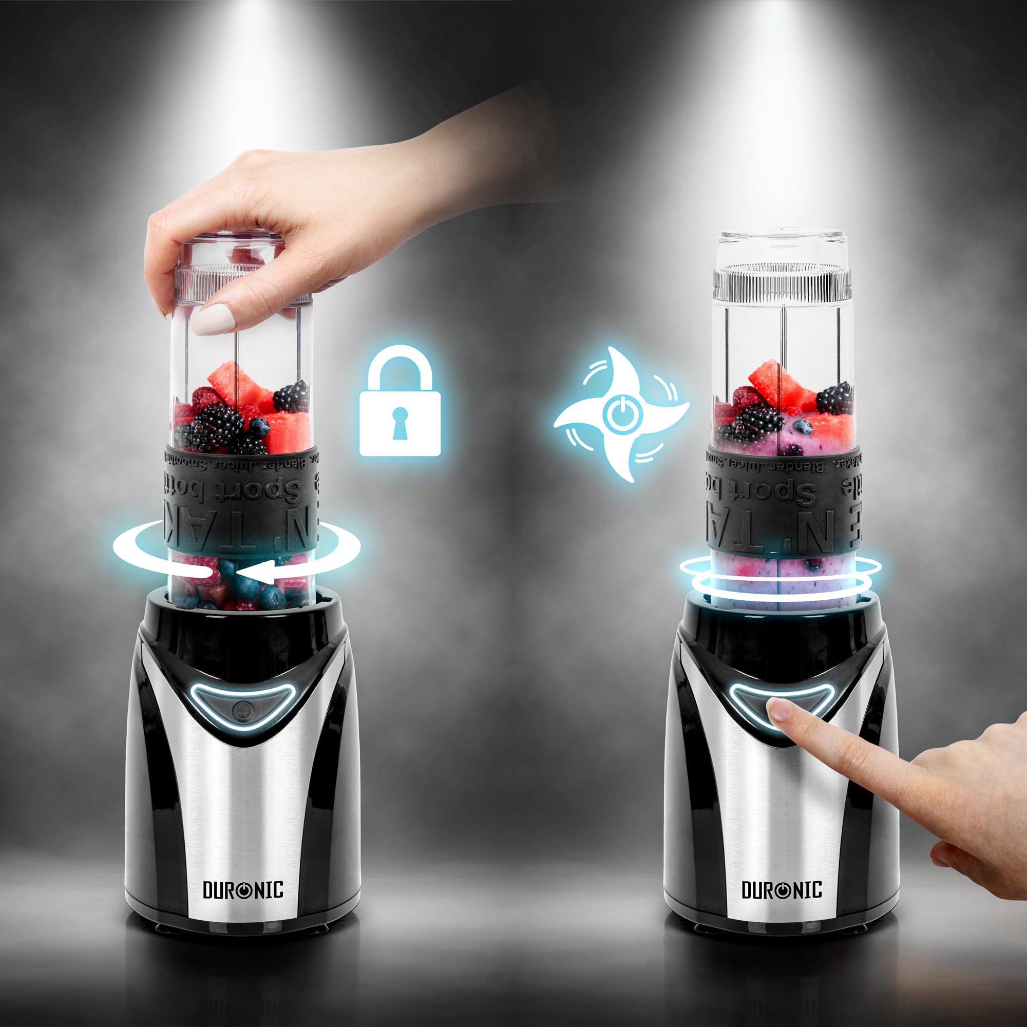 Zoomgoods BL530 milkshake maker how to use to blend fruits with locking mechanism