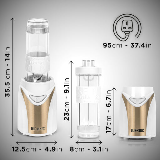 Zoomgoods BL540 electric portable blender dimensions height, length, width, depth with UK cable 95cm
