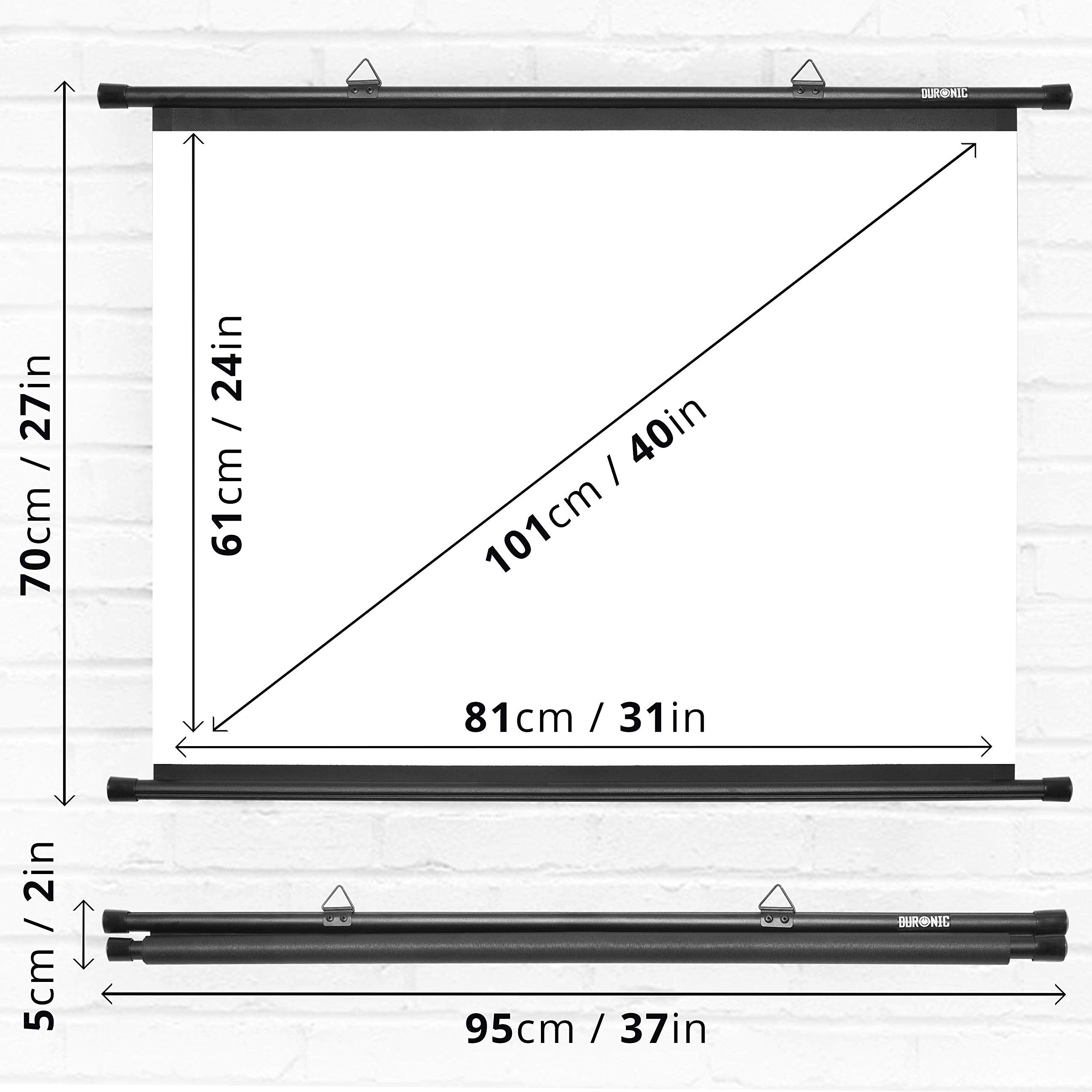 Zoomgoods BPS40 /43 projection screen dimensions wall ceiling mount for tv shows, documentaries, movies