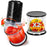 Zoomgoods CH57 BK mini food chopper showing tomato puree and peppers ready to be chopped
