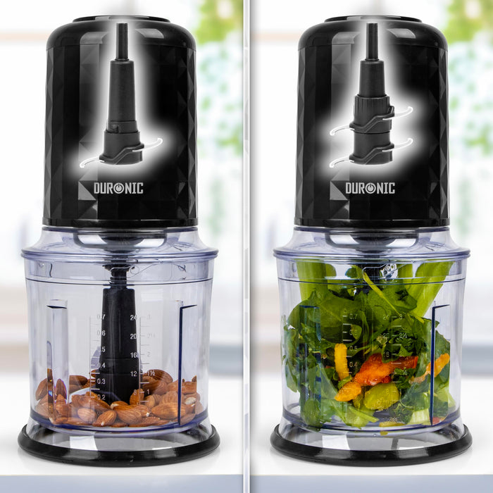 Zoomgoods CH57 BK with interchangeable dual and quad blades for chopping or grinding ingredients like nuts and vegetables