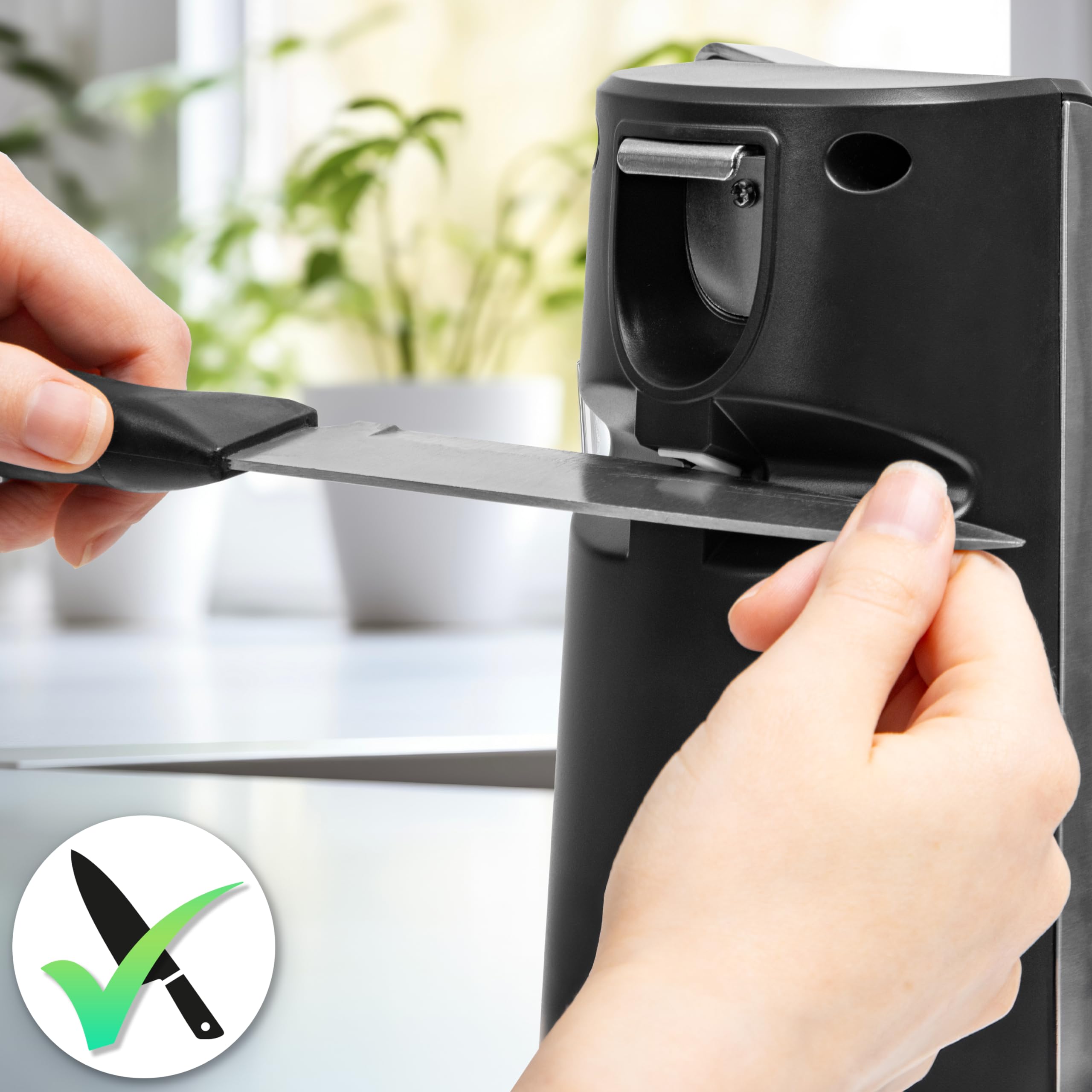 Zoomgoods CO60 3 in 1 electric can opener with built-in knife sharpener for added convenience