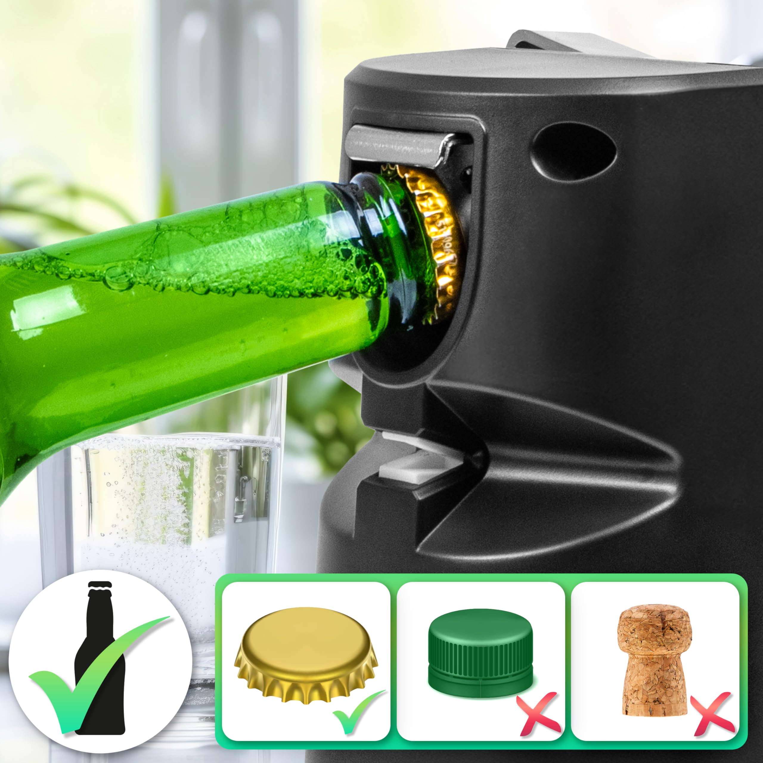 Zoomgoods CO60 electric tin opener bottle opener only for bottle caps not bottle lids or corks