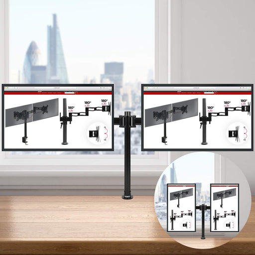 Zoomgoods DM252 BK multi monitor stand height adjustable monitor arms for home, office, school