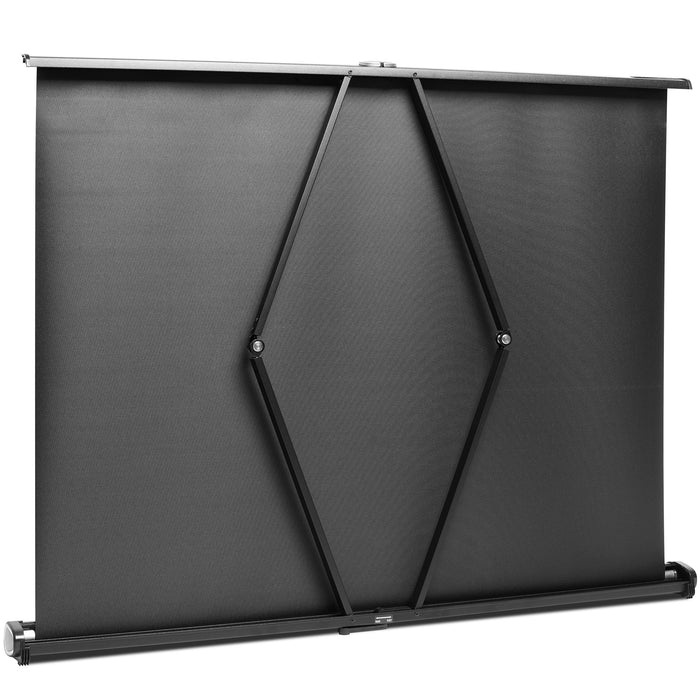 Zoomgoods DPS40/43 desktop projector screen hidden suspension to adjust height by pressing/pulling handle 