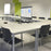 Zoomgoods DPS40/43 portable projector screen placed on office business desk for engaging interactions