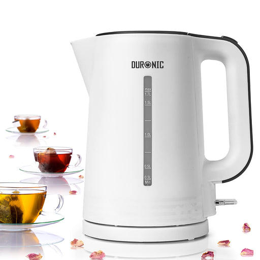 Zoomgoods Electric Kettle featuring three cups of brewed tea.
