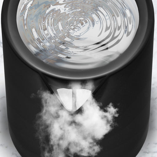 Zoomgoods Electric Kettle with rippling water and steam escaping.