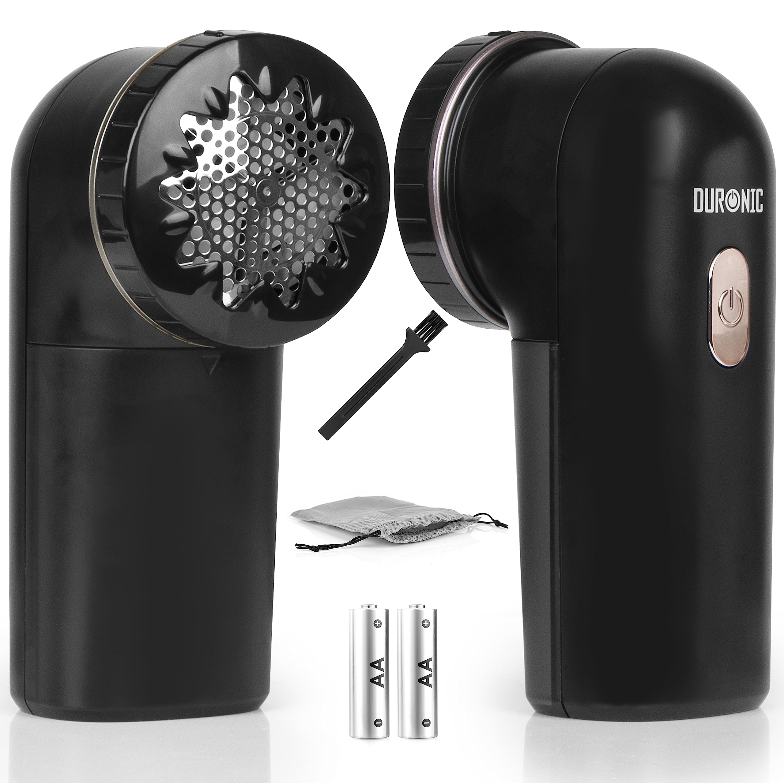 Zoomgoods FS22 BK electric fabric shaver for clothing, sweaters, sofas with travel pouch, cleaning brush and batteries included