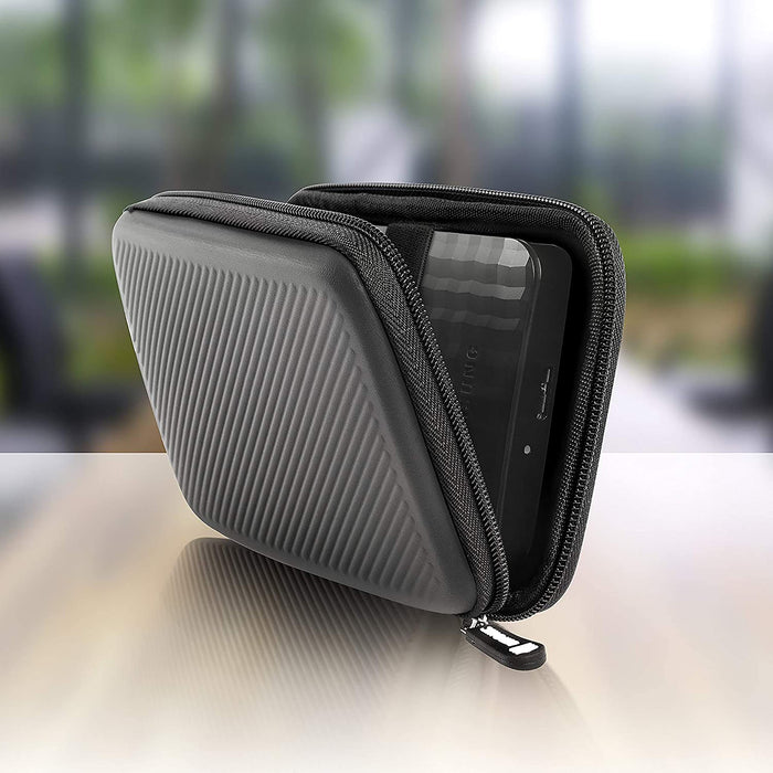 Zoomgoods HDC2 /GY portable hard drive case with an external hard drive placed within it