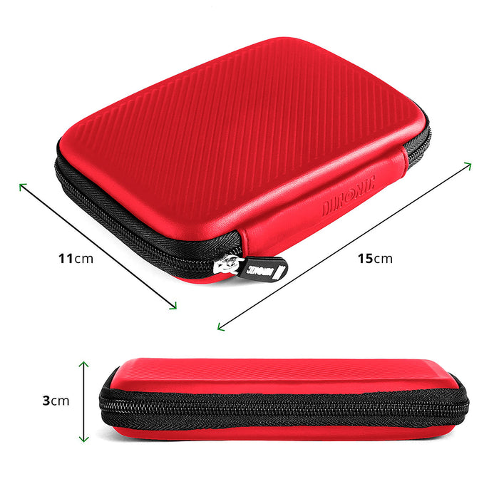 Zoomgoods HDC2 /RD red portable hard drive case dimensions with height, length, width