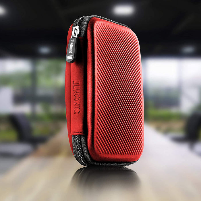 Zoomgoods HDC2 /RD red portable hard drive case placed on a table in an office meeting room
