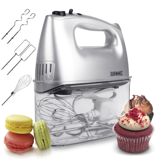 Zoomgoods HM4 SR electric hand mixer with attachments showing macarons, muffins for kitchen, home, baking