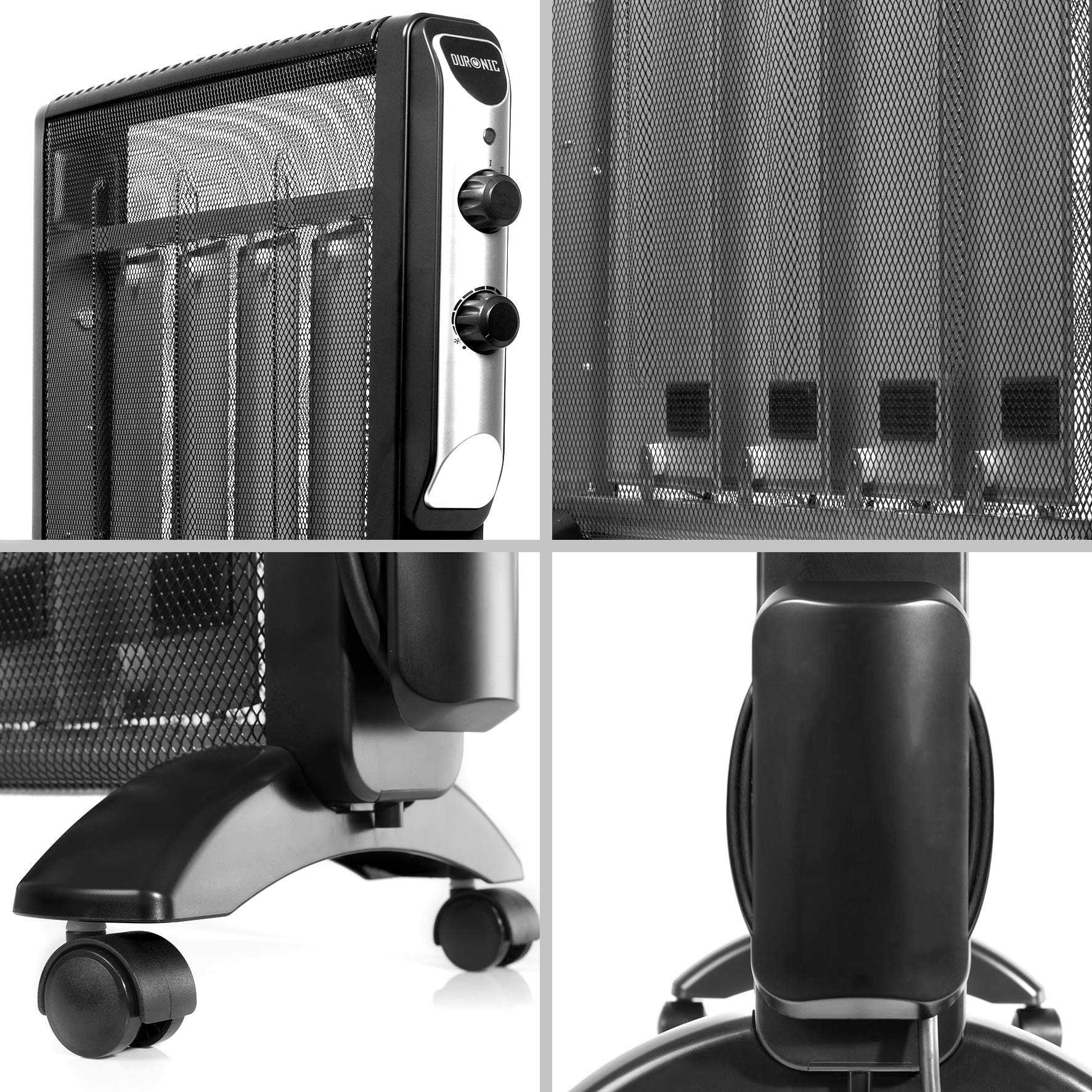 Zoomgoods HV220 electric heater with mica panels and portable wheels for home, office, bedroom