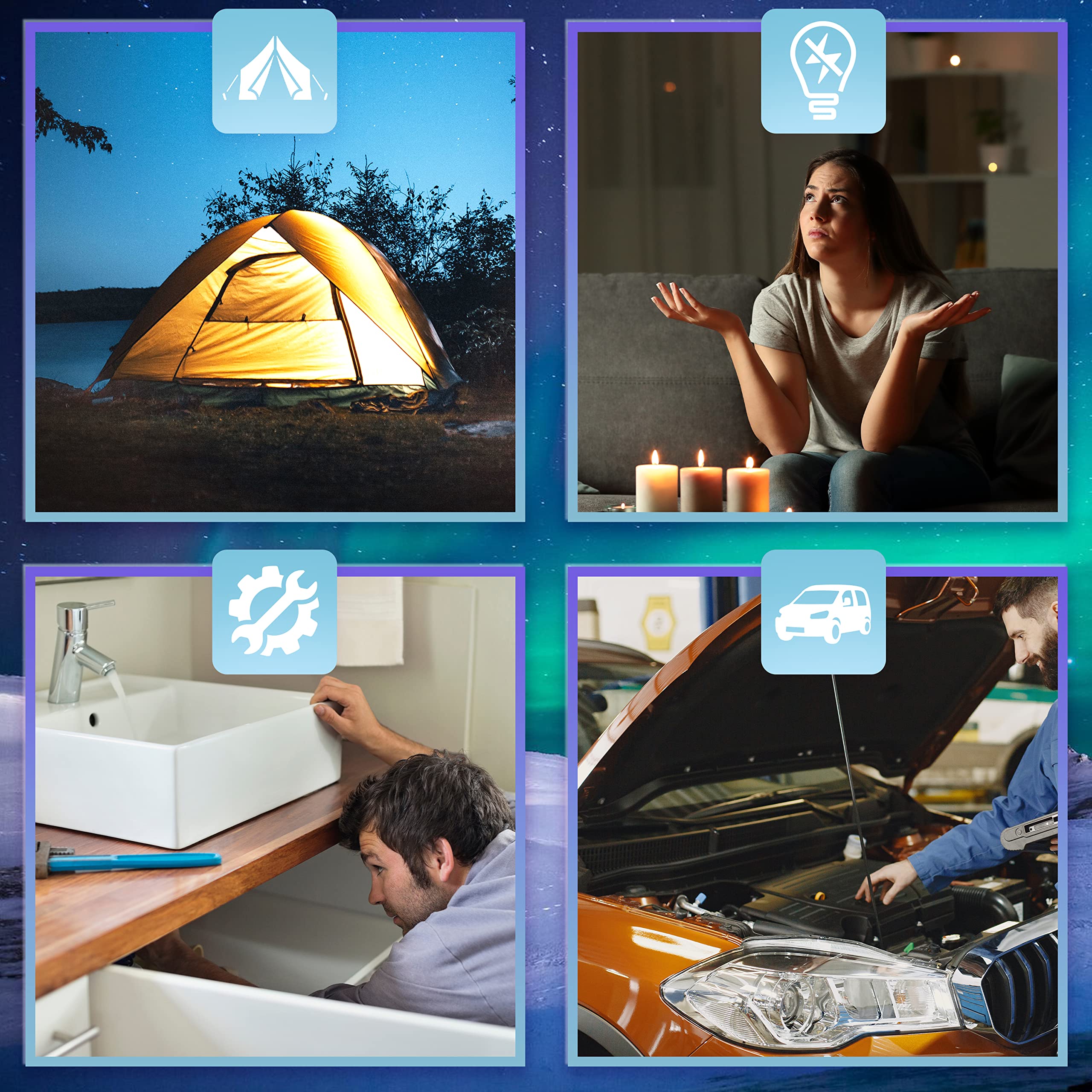 Zoomgoods Hurricane used in multiple situations like camping, emergency light, DIY torch, car repair light