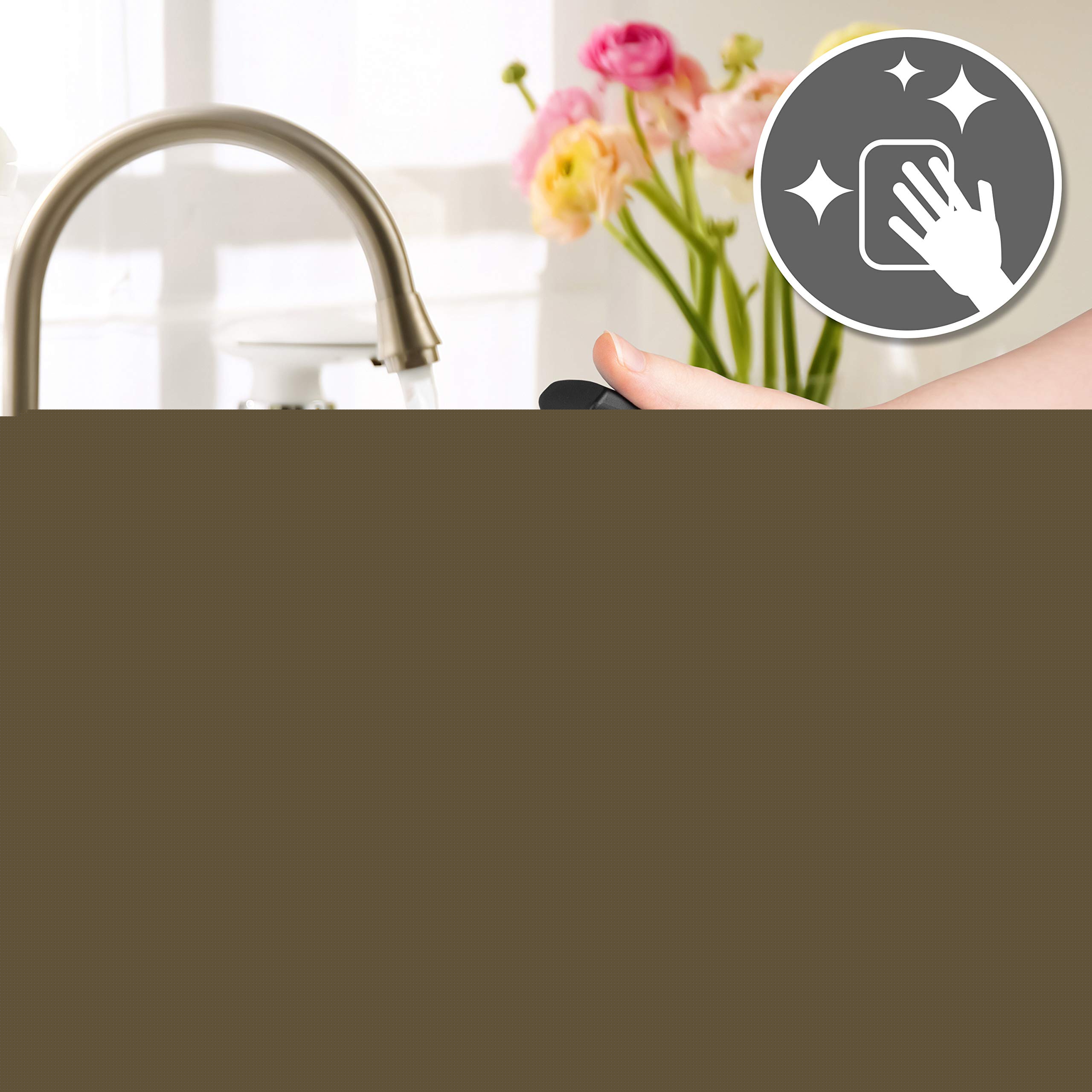 Zoomgoods MF500 BK electric milk frother shown being hand-washed, depicting how easy it is to clean whether that's by hand washing, or by using a dishwasher