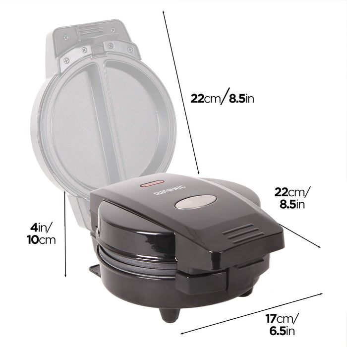 Zoomgoods OM60 electric egg cooker with dimensions of height, length, width, depth of cooking surface