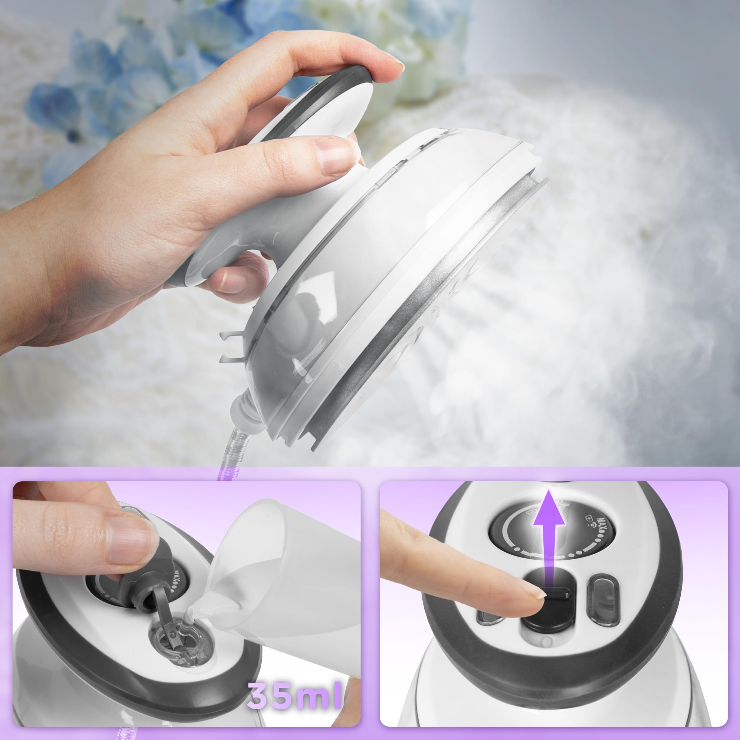 Zoomgoods SI3 WE portable iron with steam burst control, temperature settings and dual voltage for global use