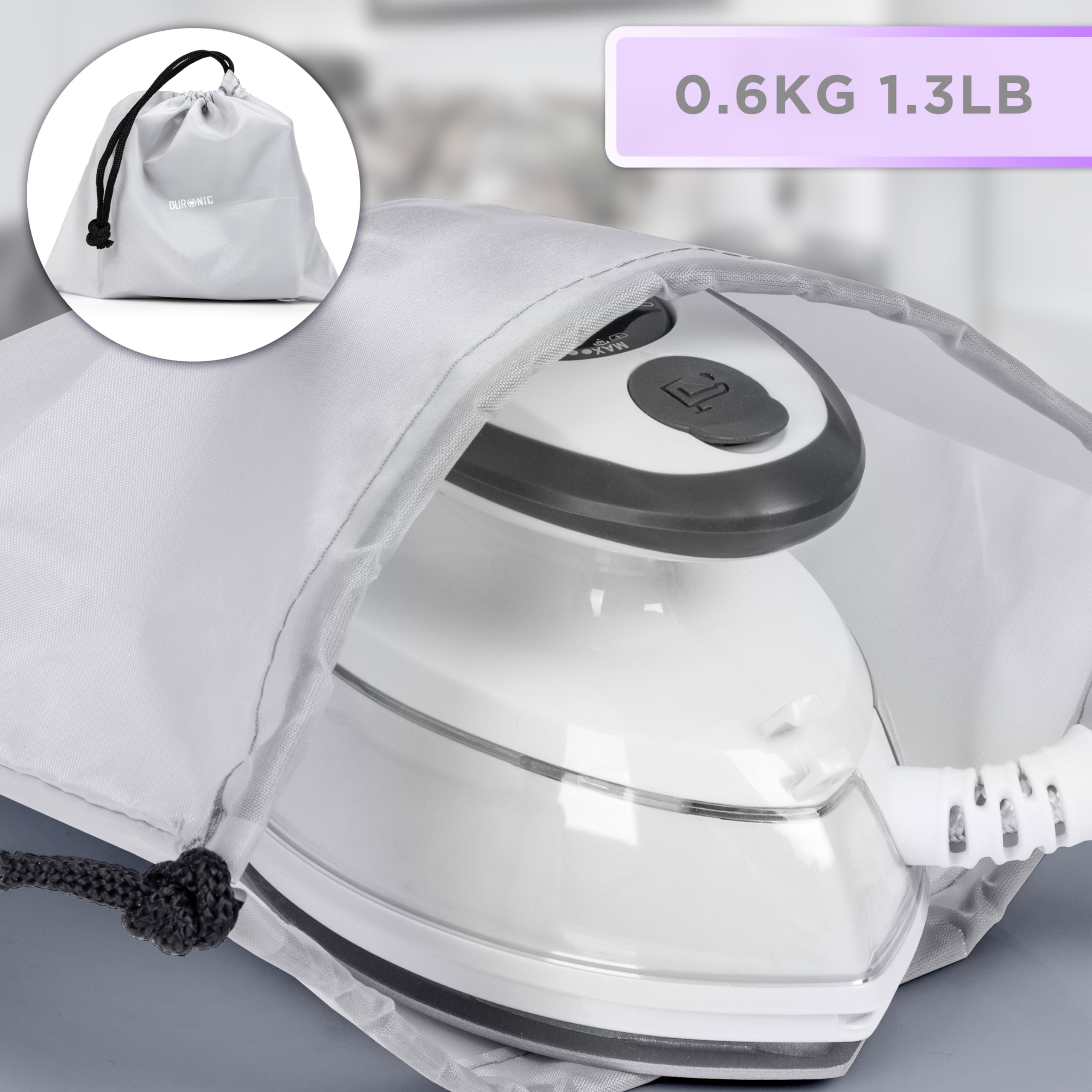 Zoomgoods SI3 WE steam travel iron 0.6kg weight with travel bag for holidays, clothing, patchwork, crafting