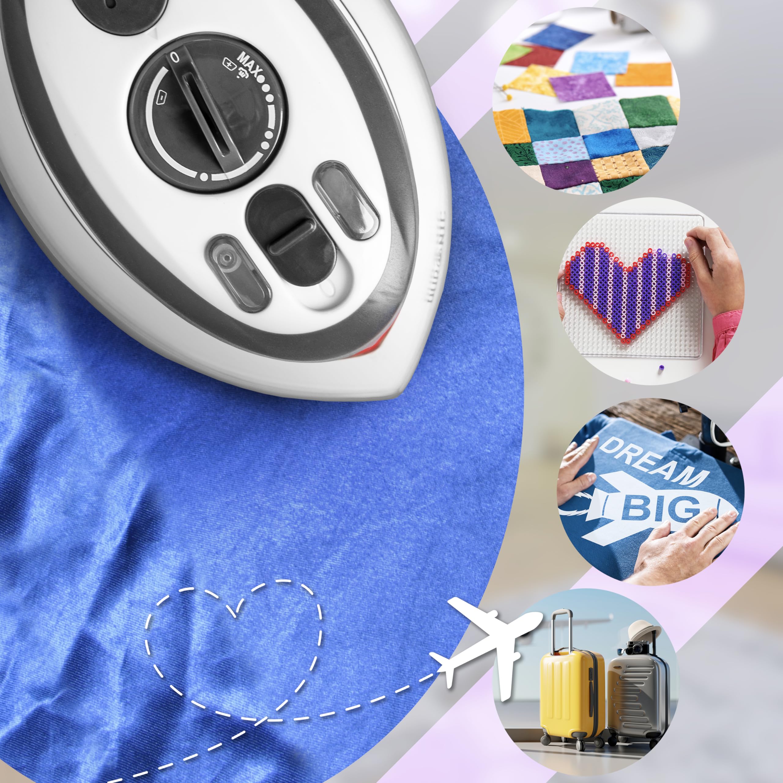 Zoomgoods SI3 WE traveling iron with dual voltage to use anywhere, holidays, patchwork, clothing, applique
