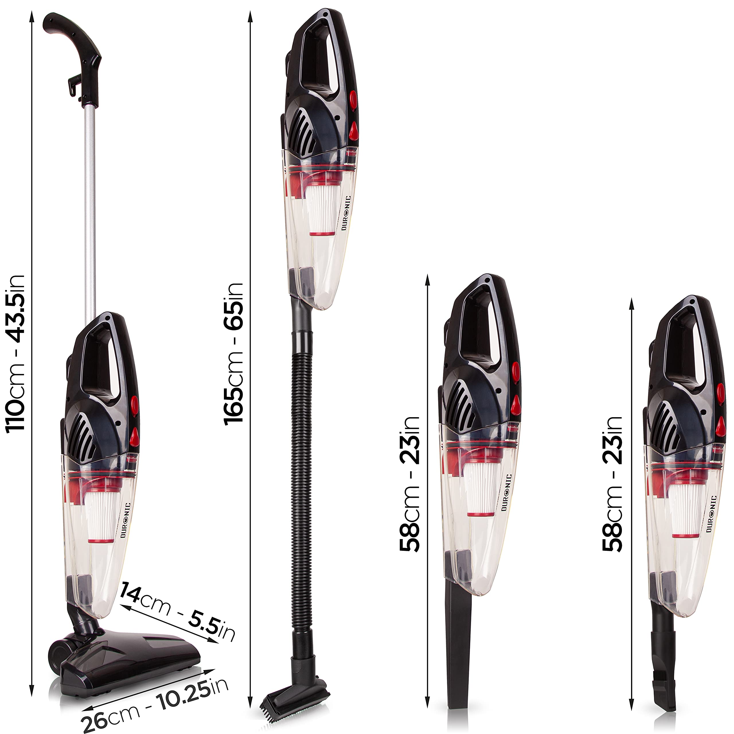 Zoomgoods VC8 BK stick vacuum cleaner dimensions height width length