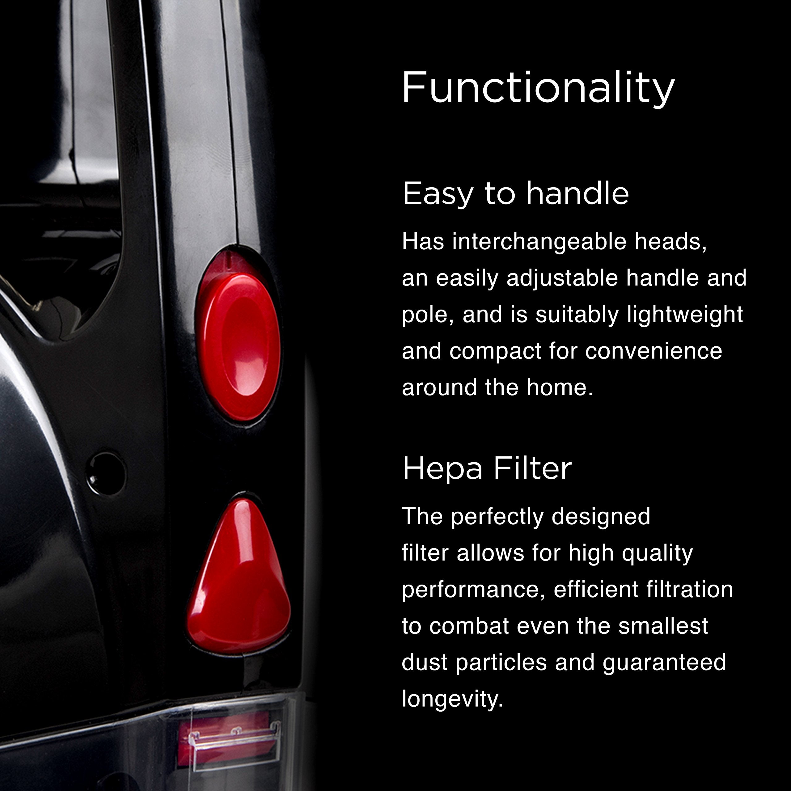 Zoomgoods VC8 BK upright standing vacuum cleaner functionality easy to handle with hepa filter