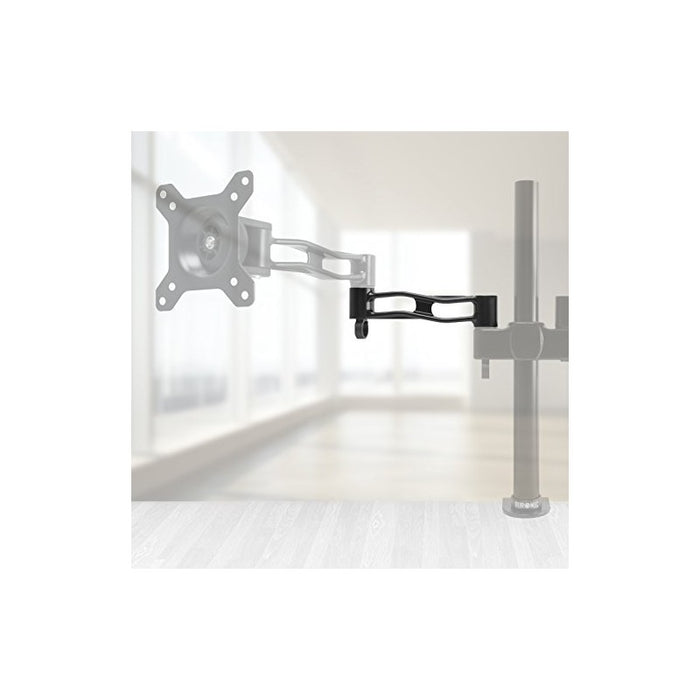 Zoomgoods Spare Arm DM35 [2 PACK] 2x Arms Compatible with All Zoomgoods Monitor Desk Mounts & Poles | BLACK | Aluminium | 18cm x 4cm each | Use to Extend DM351, DM352, DM353, DM354